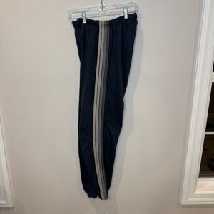 Aviator Nation Navy Joggers with Light Gray Stripe Medium